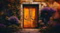 Mystical Portal: The Vibrant Stone Door