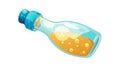 Mystical potion bottle with glowing orange liquid, magical elixir art, vector design Generative AI Royalty Free Stock Photo