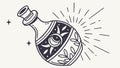 Mystical Potion Bottle with Moon and Star, Magical Elixir, vector design Generative AI Royalty Free Stock Photo