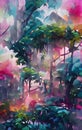 Mystical rainforest - abstract digital art