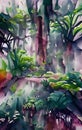 Mystical rainforest - abstract digital art