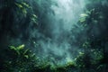 Concept Rainforest Photography, Mystical Rainforest Canopy Tranquility Amongst Verdant Flora