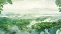 Mystical Rainforest Mist Shrouding Lush Green Mountains Royalty Free Stock Photo