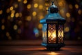 Mystical Ramadan lantern glowing background. Generate Ai