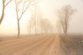 Mystical road in fog