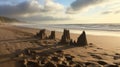 Mystical Sand Towers: Gothic Grandeur On Yorkshire Beach