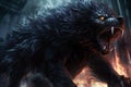 Mystical scandinavian beast wolf Fenrir. Fenrir start Ragnarok, North Mythology background