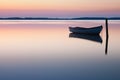 Mystical sea with boat. Abstract natural backgrounds. Royalty Free Stock Photo