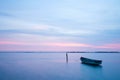 Mystical sea with boat. Abstract natural backgrounds. Royalty Free Stock Photo