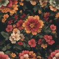 Mystical seamless pattern, vintage floral background. Generative AI