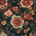 Mystical seamless pattern, vintage floral background. Generative AI