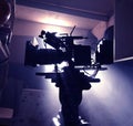 Silhouette of a movie camera