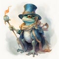 Mystical sir wizard frog, ai generative illustration