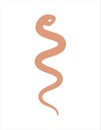 Mystical snake silhouette . Icon illustration linocut. Boho python occult symbol