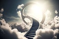 Mystical stairway to heaven leading life after death