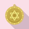 Mystical star amulet icon flat vector. Esoteric amulet