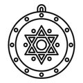 Mystical star amulet icon outline vector. Esoteric amulet