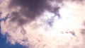 the mystical sun in the sky breaks through the clouds Royalty Free Stock Photo