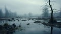 Mystical Swamp: A Captivating Photo Of A Foggy Forest