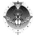 Mystical symbol bug Goliath. Sacred geometry.