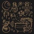 MYSTICAL SYMBOL TEMPLATE Witchcraft Esoteric Astrology Set