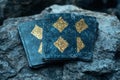 Mystical tarot cards with golden symbols on a dark background