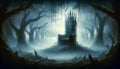 Mystical Throne Room in an Enchanted Forest Royalty Free Stock Photo