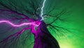 Mystical Tree Struck by Lightning Royalty Free Stock Photo