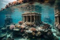 mystical underwater city, digital art illustration