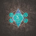 Mystical vintage gothic geometry symbol with skeleton icon Royalty Free Stock Photo