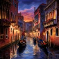 Mystical Voyage: A Magical Gondola Gliding through an Enchanted Venice