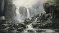 Mystical Waterfall Painting By Alan Lee