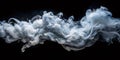 Mystical White Water Vapor Abstraction Against a Striking Black Background A Captivating Visual Study of Fluid Motion Royalty Free Stock Photo