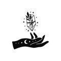 Mystical witchy woman hand vector iilustration