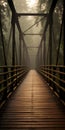 A Mystical Wooden Bridge In A Dark Forest Royalty Free Stock Photo
