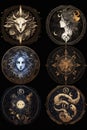 A mystical zodiac symbol art collection may include various symbols representing each zodiac sign