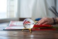 Mysticism in everyday life. Esoteric in a magic ball close-up and copy space. Fortune telling on the ball Royalty Free Stock Photo