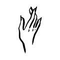 Mysticism witchcraft occult hand drawn icon illustration set