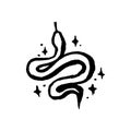 Mysticism witchcraft occult hand drawn snake illustration set