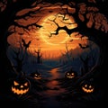 Mystifying Halloween-themed wallpaper design for your creative project