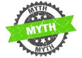 myth stamp. myth grunge round sign.