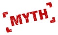 myth stamp. square grunge sign isolated on white background