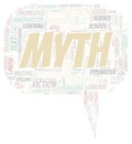 Myth typography word cloud create with the text only