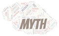 Myth typography word cloud create with the text only