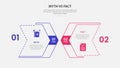 myth vs facts infographic outline style with 2 point comparison template with arrow box with layering style design for slide