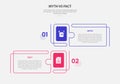 myth vs facts infographic outline style with 2 point comparison template with creative rectangle box with puzzle jigsaw style for