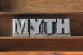 Myth word tray Royalty Free Stock Photo