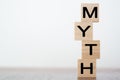 Myth word on wooden cubes Royalty Free Stock Photo