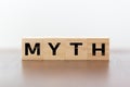 Myth word written on wooden cubes Royalty Free Stock Photo