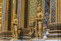 Mythical beast statue guarding the Phra Mondop library building on the grounds of the Grand Palace Bangkok Thailand